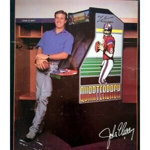 John Elway Team Quarterback Blasteroids Arcade Magazine Trade AD Artwork 1988
